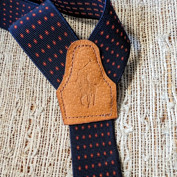 RARE!! Ralph Lauren POLO Leather Suspenders NEW - Picture 2 of 4
